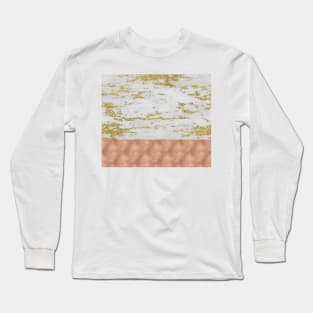 Faraldi gold marble and rose gold foil Long Sleeve T-Shirt